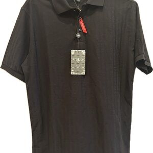 VIP Collection Polo Shirt XL Black Performance Active Casual Golf NWT